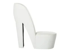 Sillón con forma de zapato de tacón cuero sintético blanco