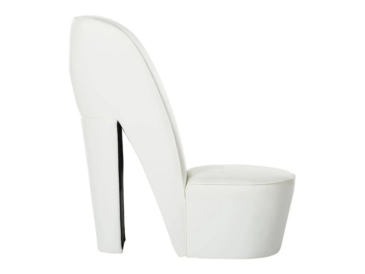 Sillón con forma de zapato de tacón cuero sintético blanco