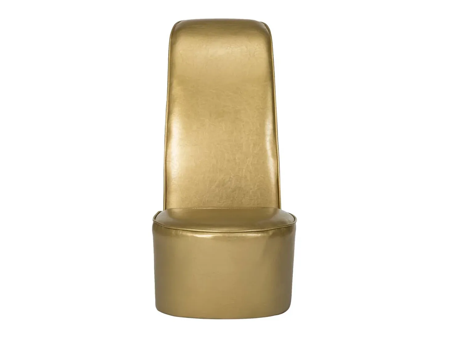 Sillón con forma de zapato de tacón cuero sintético dorado