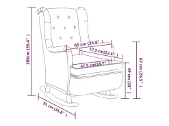Sillón con patas mecedoras y taburete de tela gris oscuro