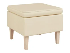 Sillón con patas mecedoras y taburete de tela color crema