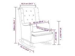 Sillón con patas mecedoras madera caucho terciopelo gris oscuro