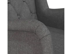 Sillón con patas mecedoras madera caucho terciopelo gris oscuro