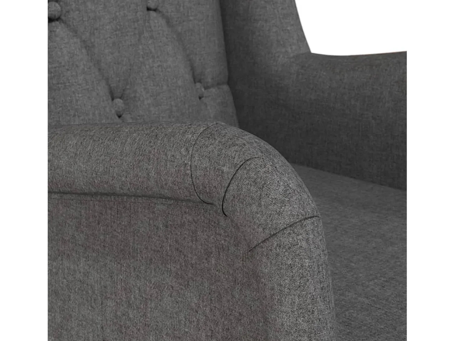 Sillón con patas mecedoras madera caucho terciopelo gris oscuro