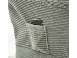 Sillón con reposapiés - Estructura de acero - Tejido verde claro