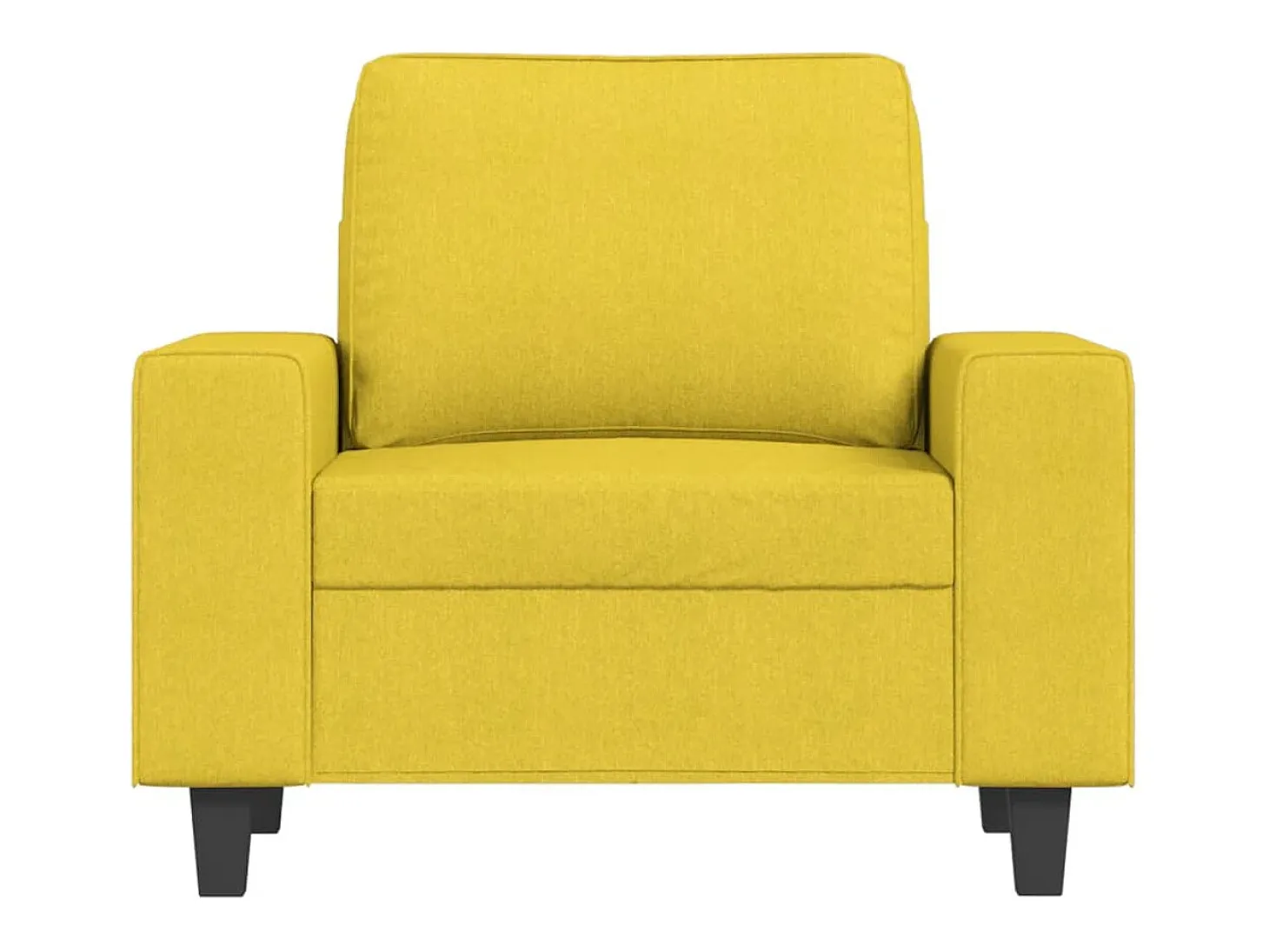 Sillón con reposapiés Amarillo claro 60 cm Tela