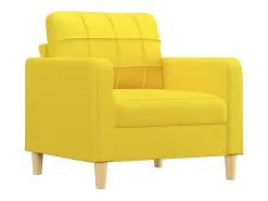Sillón con reposapiés Amarillo claro 60 cm Tela