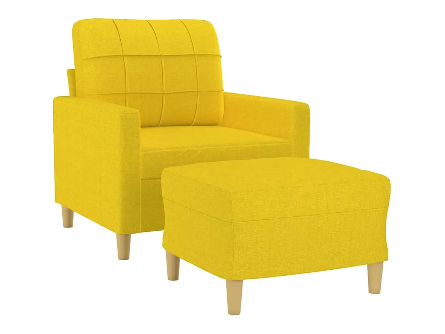 Sillón con reposapiés Amarillo claro 60 cm Tela