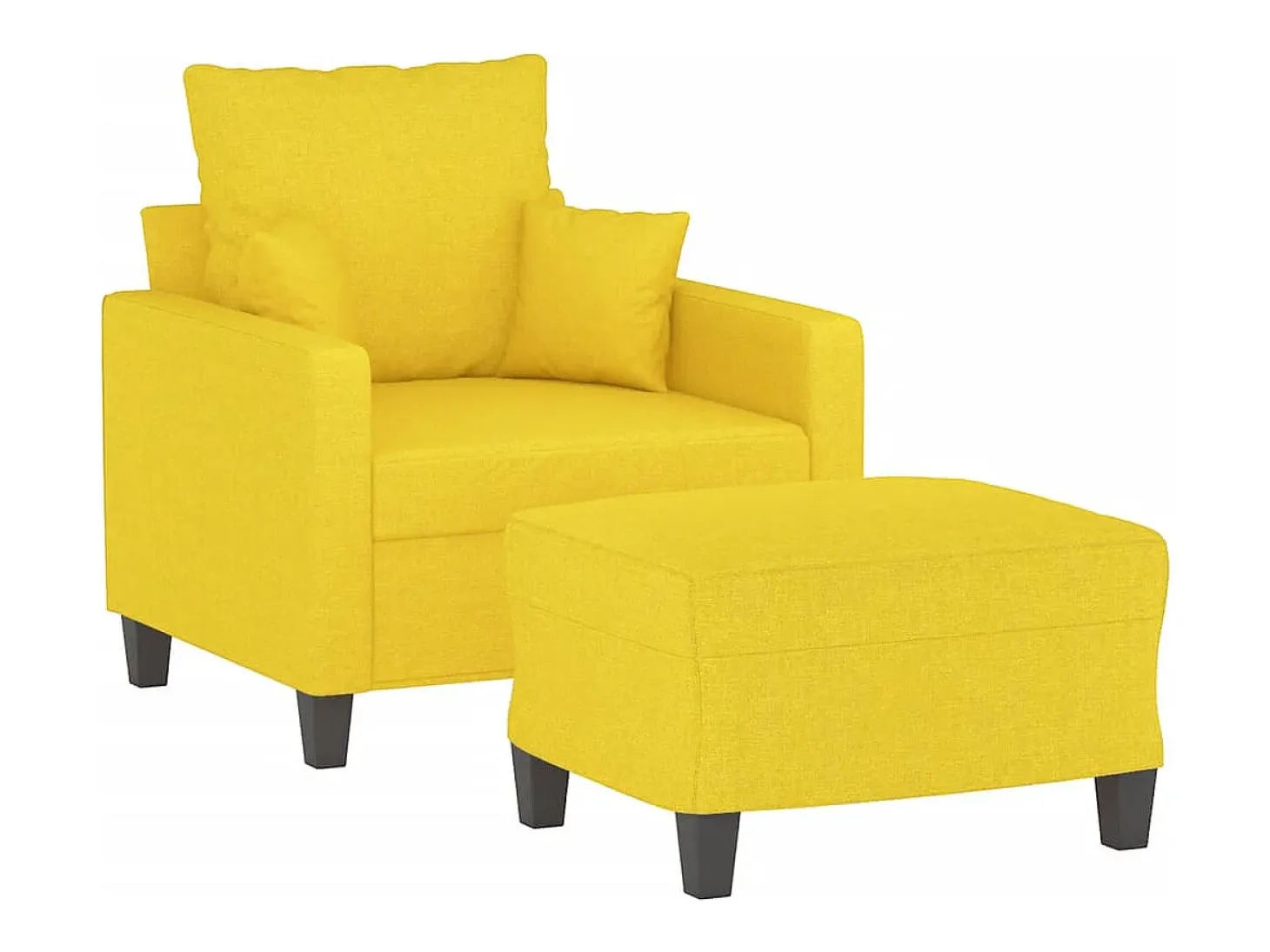 Sillón con reposapiés Amarillo claro 60 cm Tela