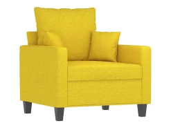 Sillón con reposapiés Amarillo claro 60 cm Tela