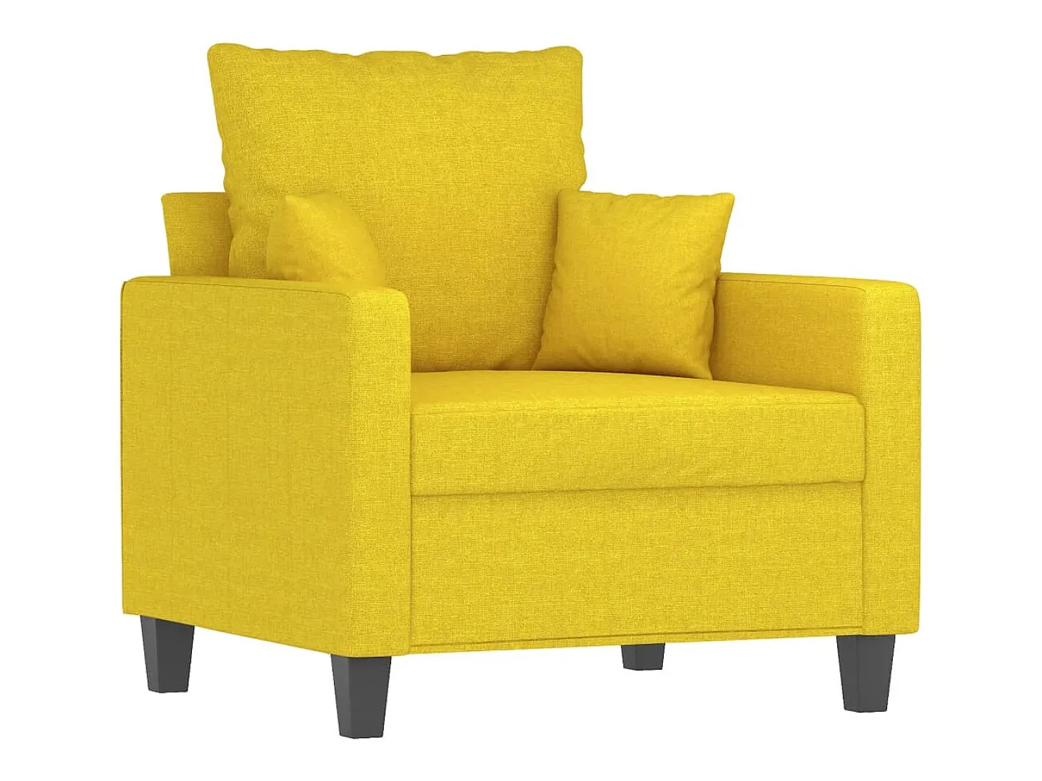 Sillón con reposapiés Amarillo claro 60 cm Tela