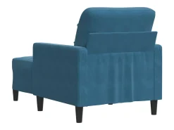 Sillón con reposapiés Azul 60 cm Terciopelo
