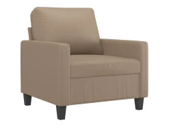 Sillón con reposapiés Cappuccino 60 cm Piel sintética