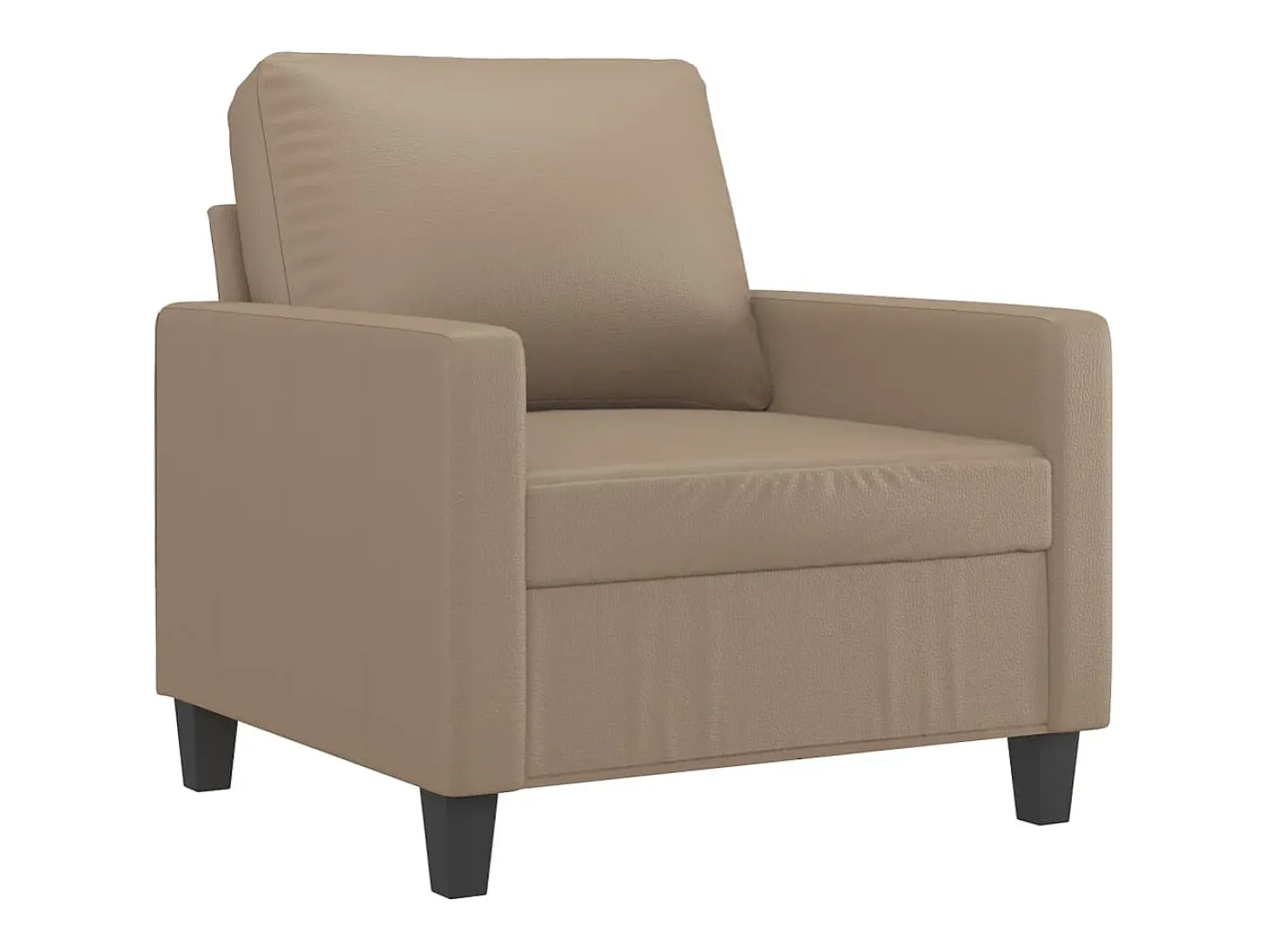Sillón con reposapiés Cappuccino 60 cm Piel sintética