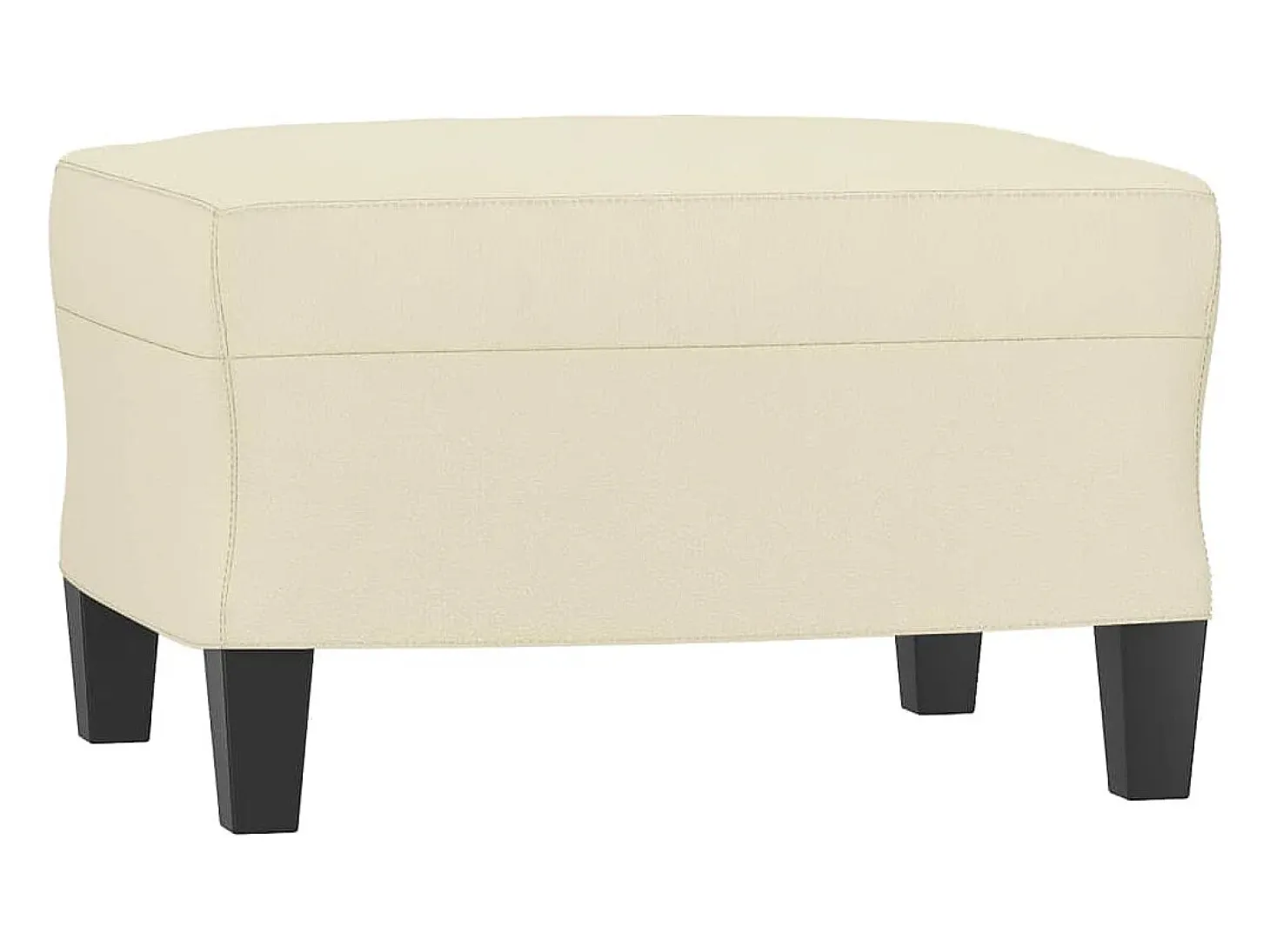 Sillón con reposapiés Crema 60 cm Piel sintética