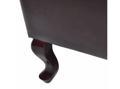 Sillón con reposapiés cuero sintético marrón oscuro