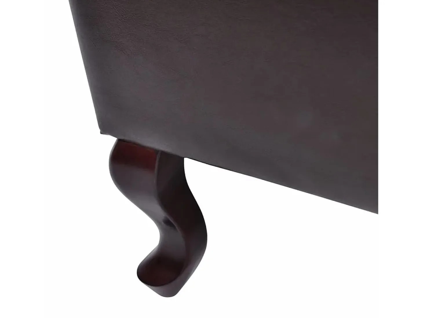 Sillón con reposapiés cuero sintético marrón oscuro