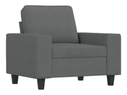 Sillón con reposapiés Gris oscuro 60 cm Tela