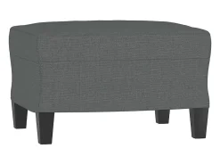 Sillón con reposapiés Gris oscuro 60 cm Tela