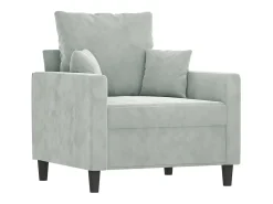 Sillón con reposapiés Gris claro 60 cm Terciopelo