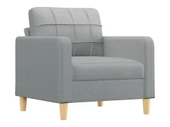 Sillón con reposapiés Gris claro 60 cm Tela