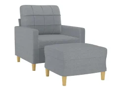 Sillón con reposapiés Gris claro 60 cm Tela