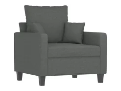 Sillón con reposapiés Gris oscuro 60 cm Tela