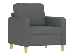 Sillón con reposapiés Gris oscuro 60 cm Tela