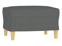 Sillón con reposapiés Gris oscuro 60 cm Tela