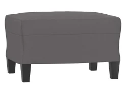 Sillón con reposapiés Gris 60 cm Piel sintética