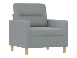 Sillón con reposapiés Gris claro 60 cm Tela