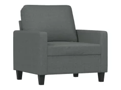 Sillón con reposapiés Gris oscuro 60 cm Tela