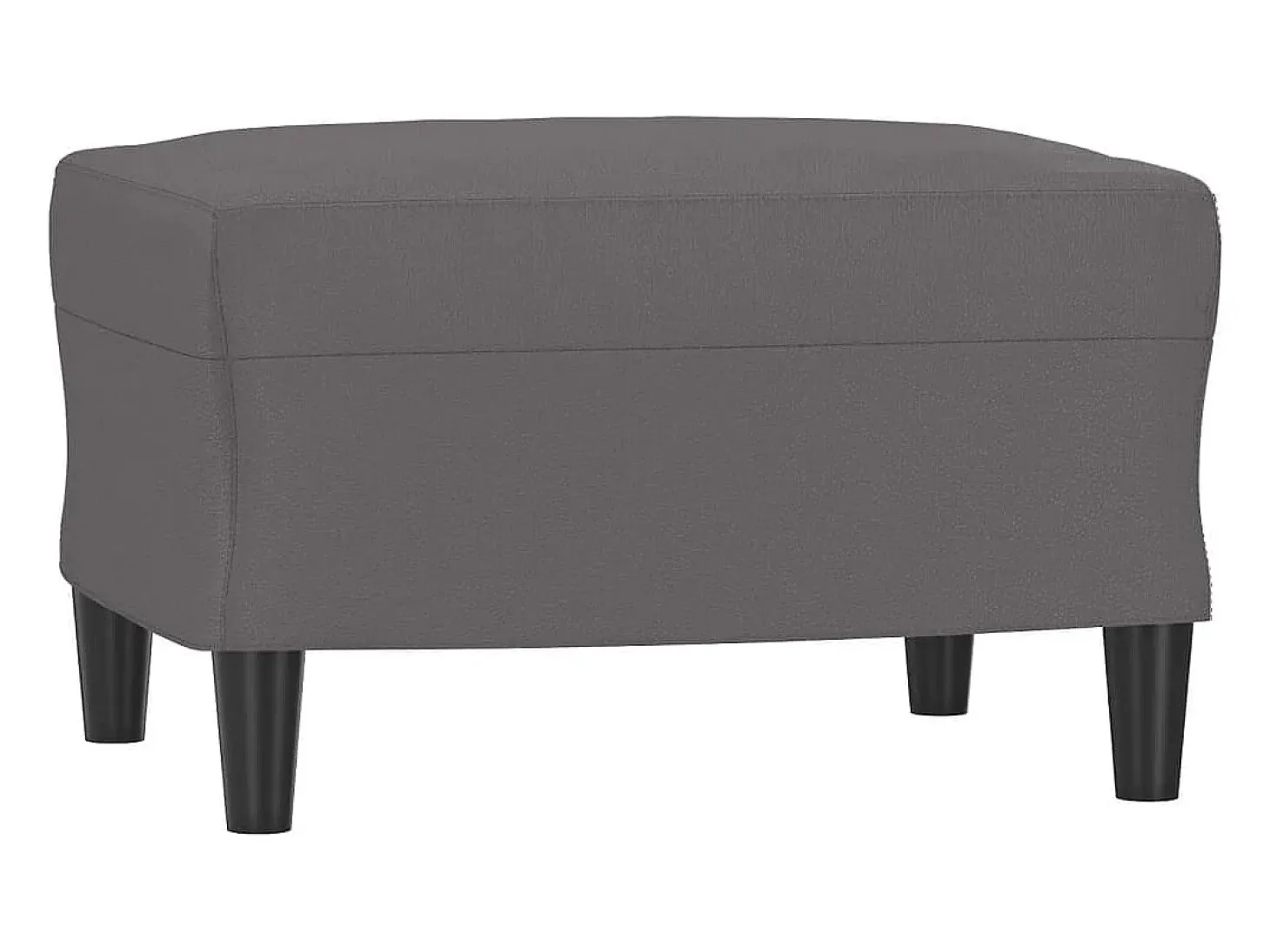 Sillón con reposapiés Gris 60 cm Piel sintética