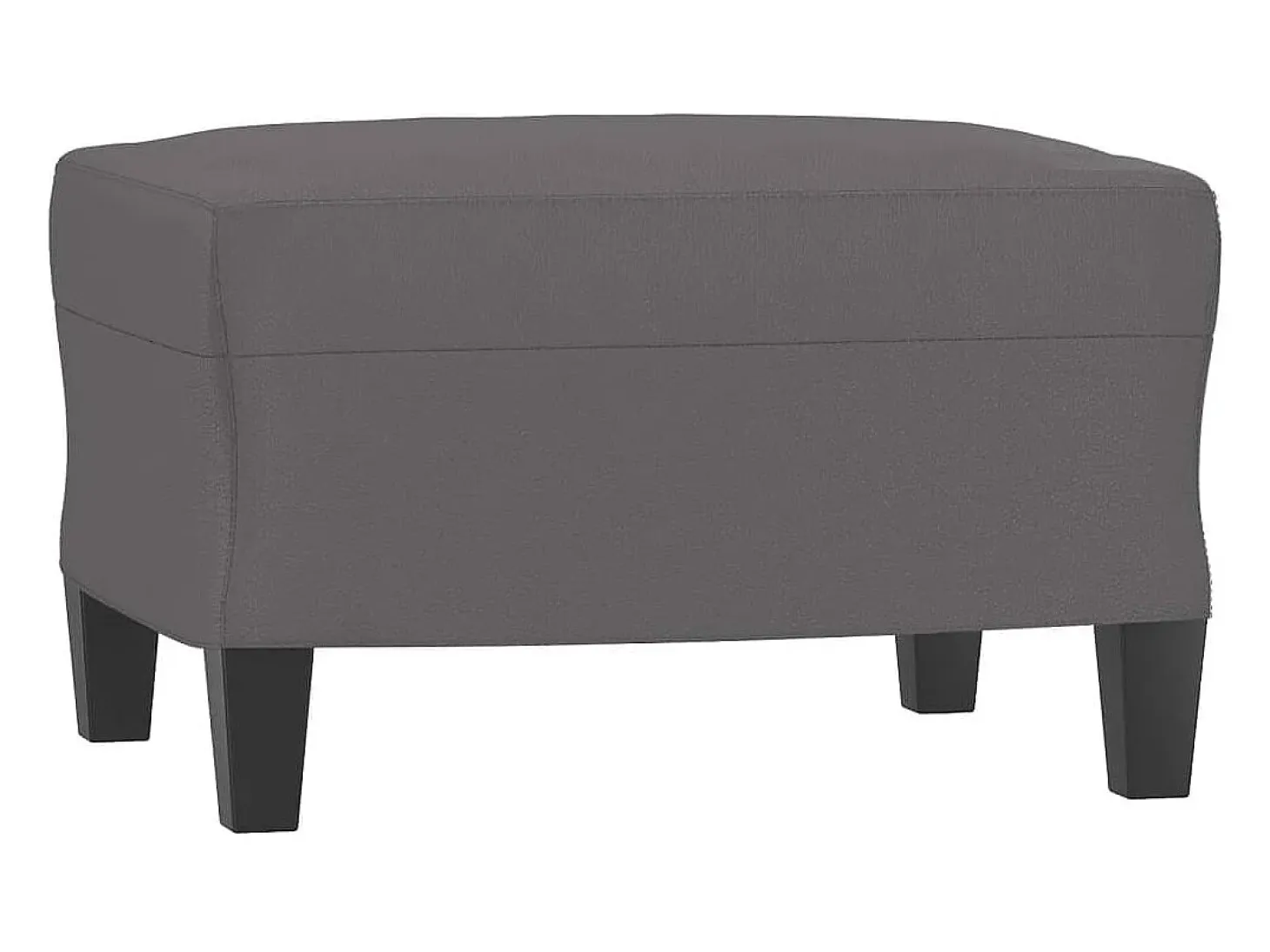 Sillón con reposapiés Gris 60 cm Piel sintética