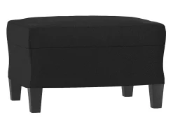 Sillón con reposapiés Negro 60 cm Piel sintética