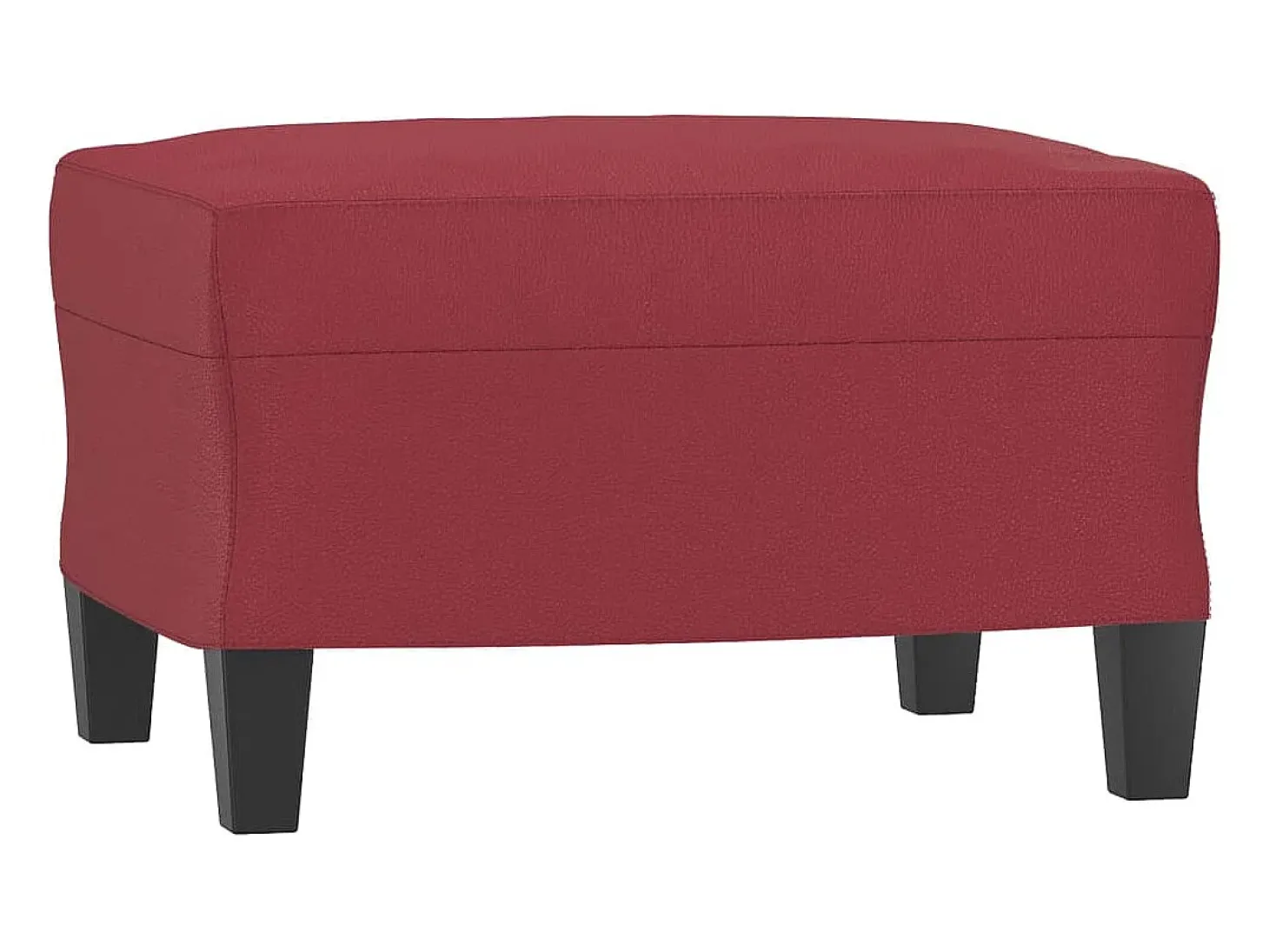 Sillón con reposapiés Rojo burdeos 60 cm Piel sintética
