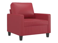 Sillón con reposapiés Rojo burdeos 60 cm Piel sintética