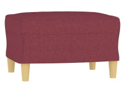 Sillón con reposapiés Tejido rojo burdeos 60 cm