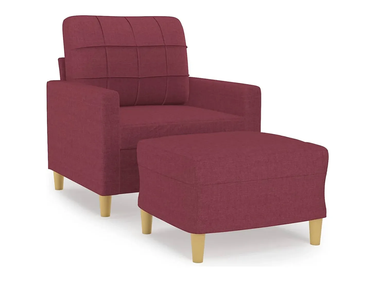 Sillón con reposapiés Tejido rojo burdeos 60 cm