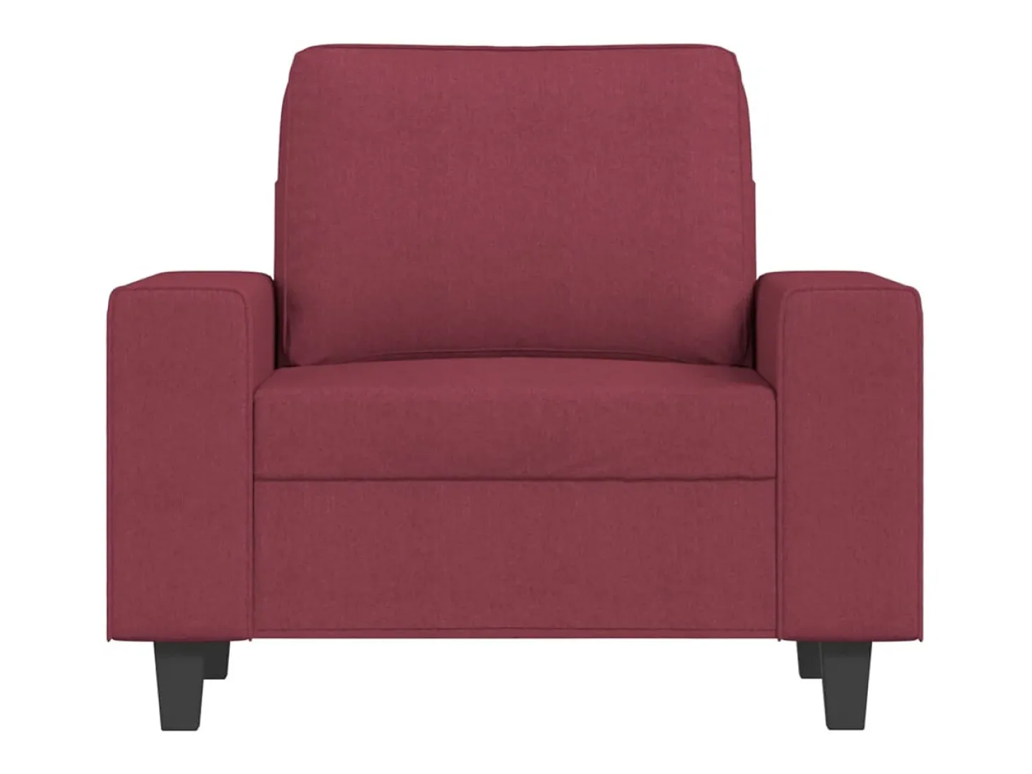 Sillón con reposapiés Tejido rojo burdeos 60 cm