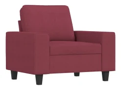 Sillón con reposapiés Tejido rojo burdeos 60 cm