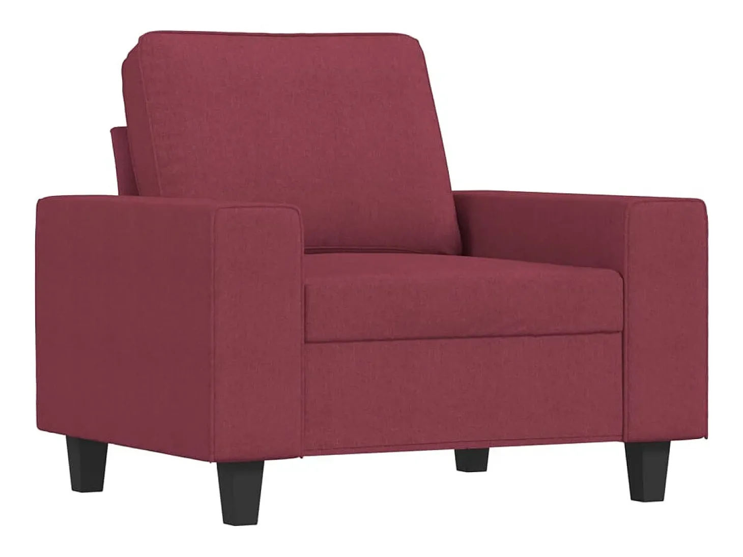 Sillón con reposapiés Tejido rojo burdeos 60 cm