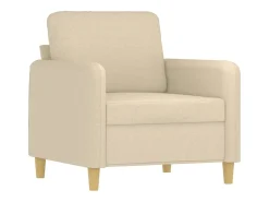Sillón con reposapiés Tejido Crema 60 cm