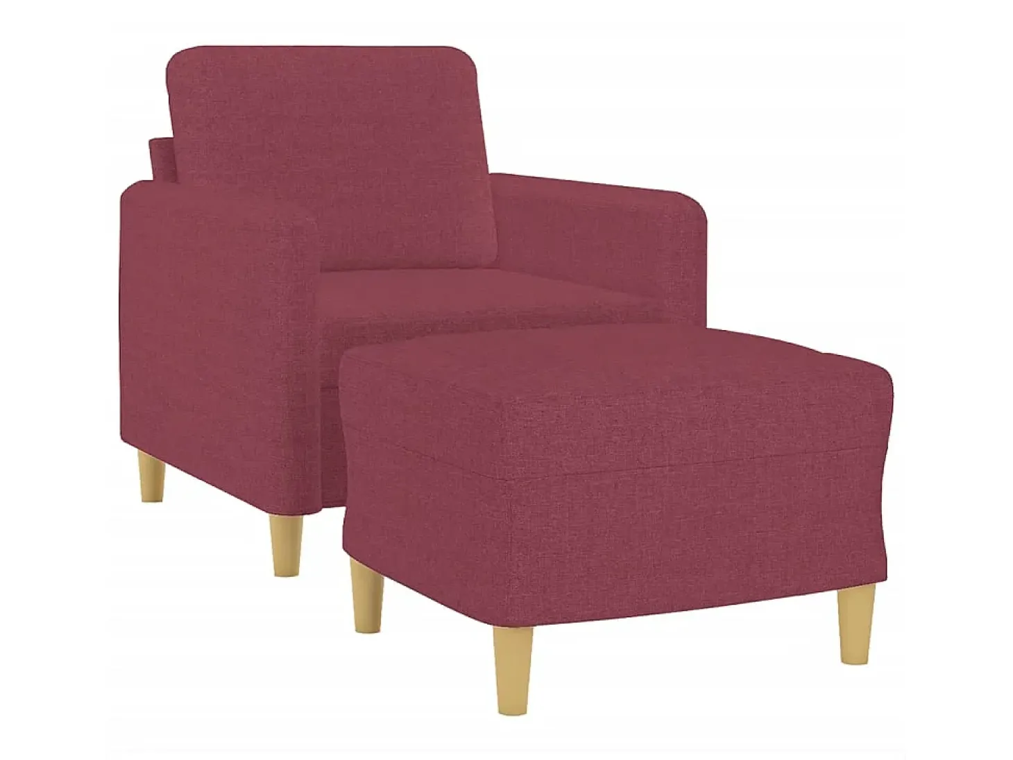 Sillón con reposapiés Tejido rojo burdeos 60 cm
