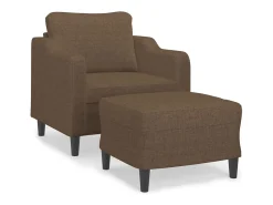 Sillón con reposapiés Tela Marrón 60 cm