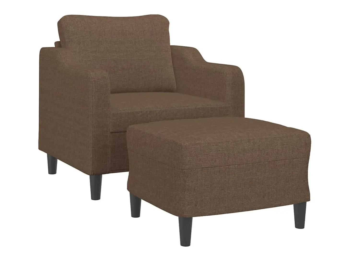 Sillón con reposapiés Tela Marrón 60 cm