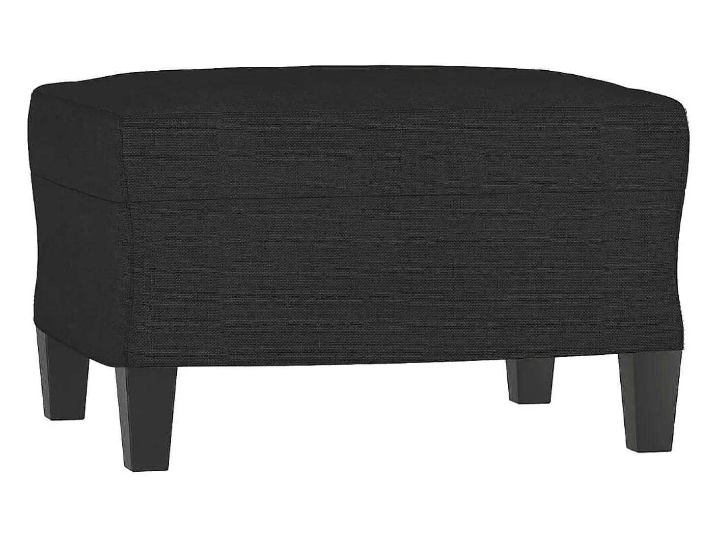 Sillón con reposapiés Tela Negro 60 cm