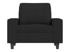 Sillón con reposapiés Tela Negro 60 cm