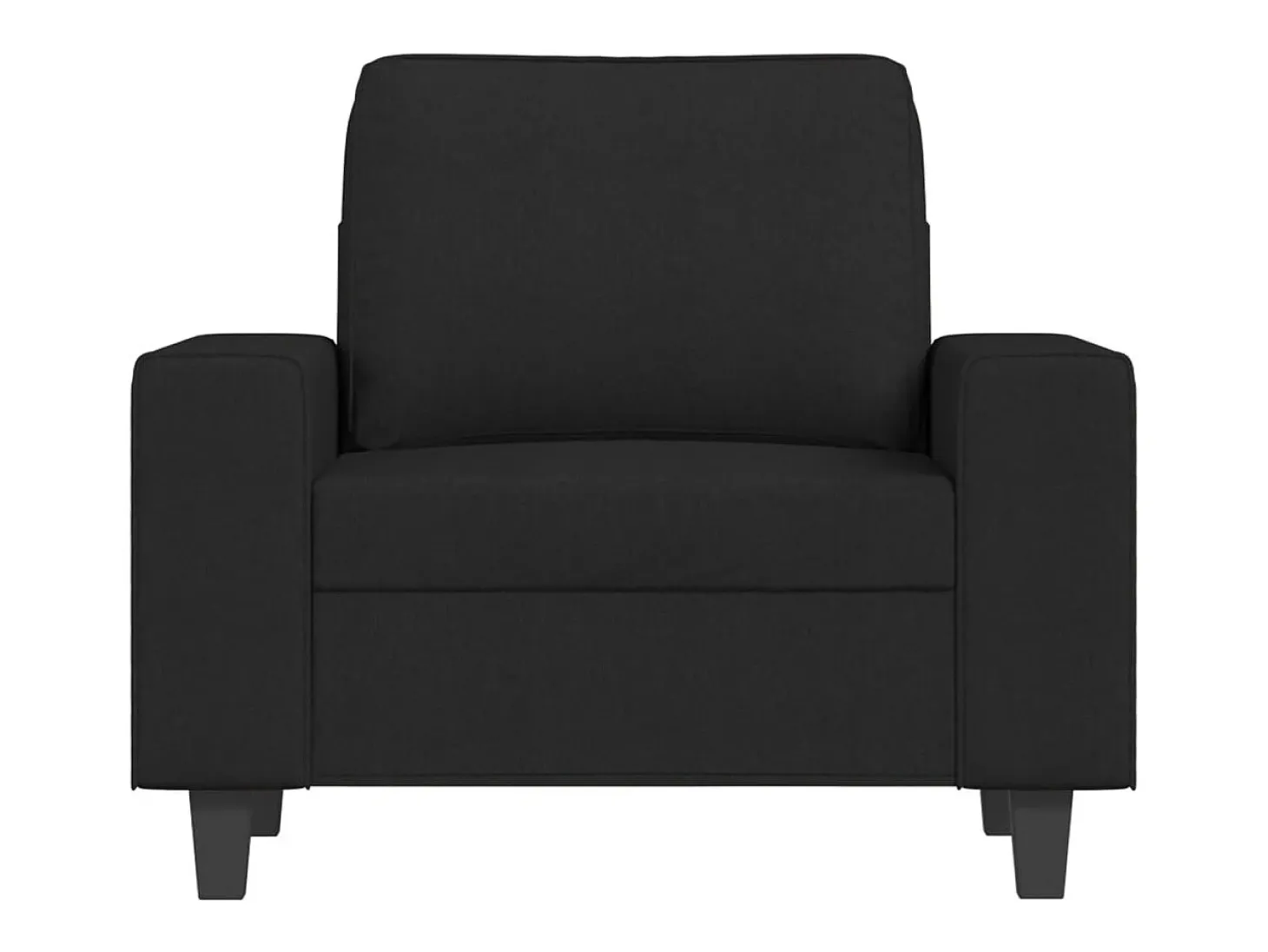 Sillón con reposapiés Tela Negro 60 cm