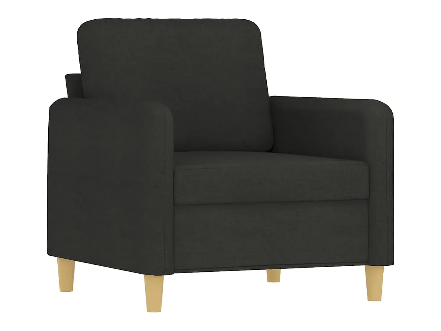 Sillón con reposapiés Tela Negro 60 cm